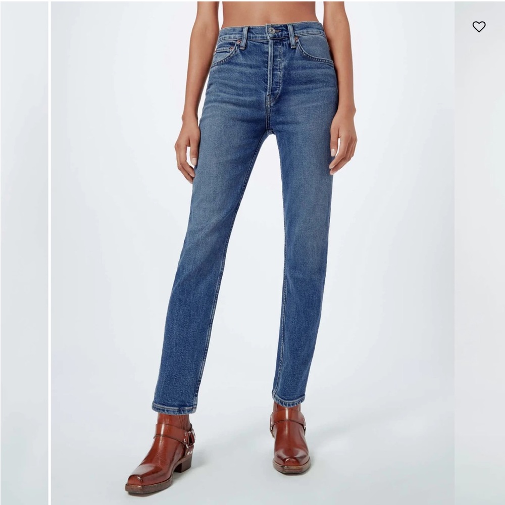 RE/DONE Comfort Stretch High Rise Ankle Crop size 28